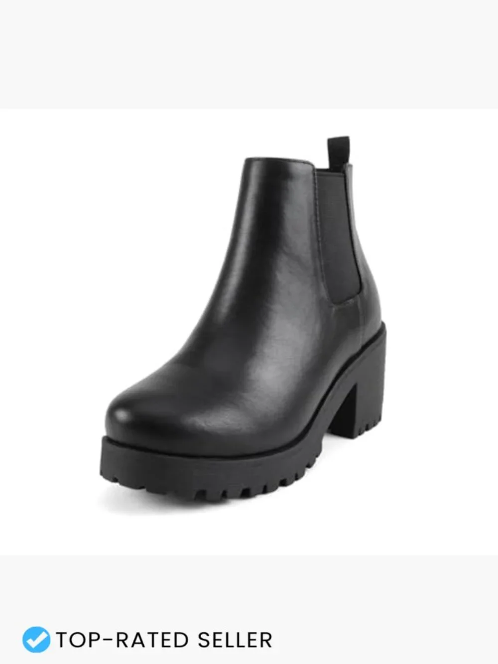 Ankle Booties Lug Sole Chunky Heel Elastic Gore Combat Boots Fall Fashion